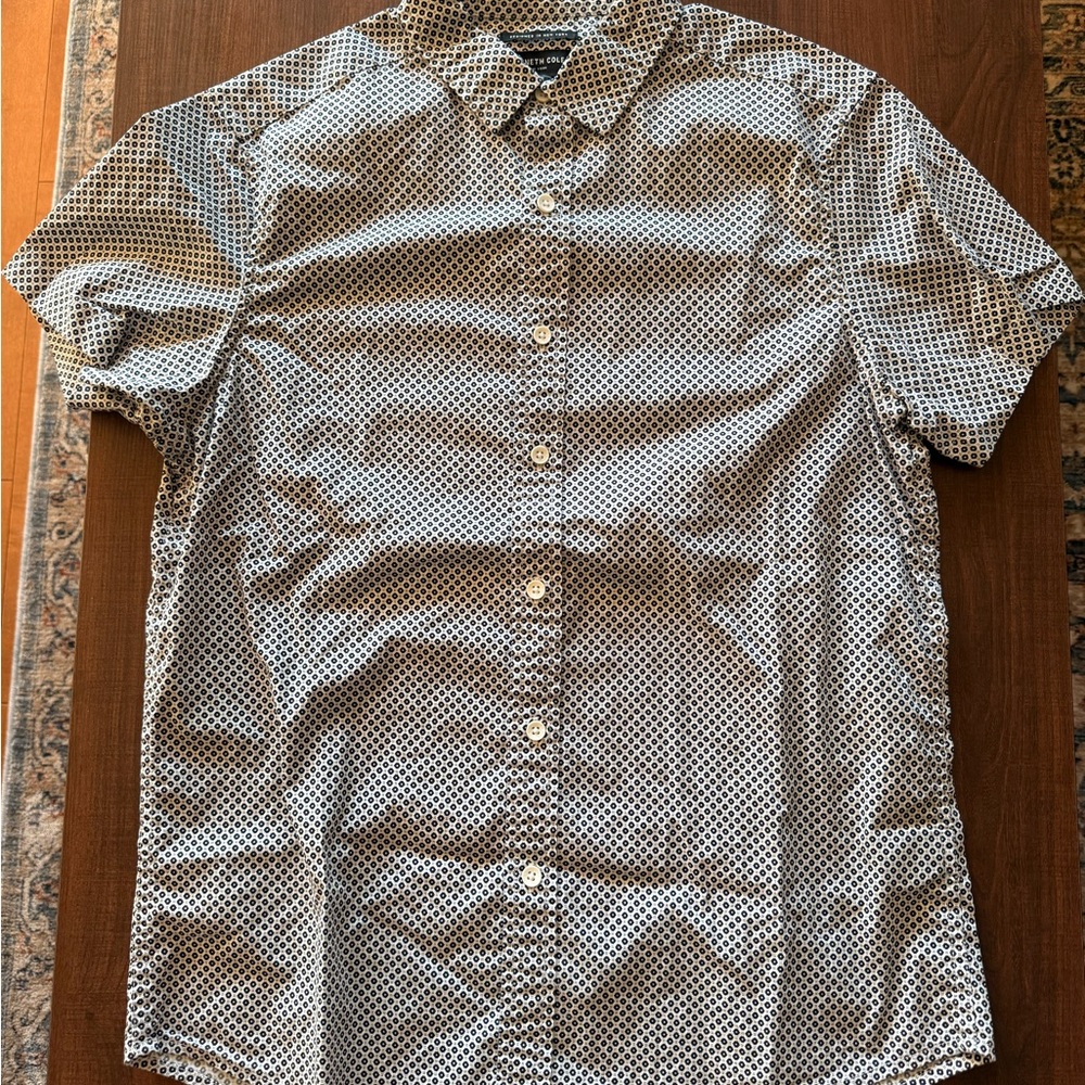 Kenneth Cole Black and White Geometric Shirt